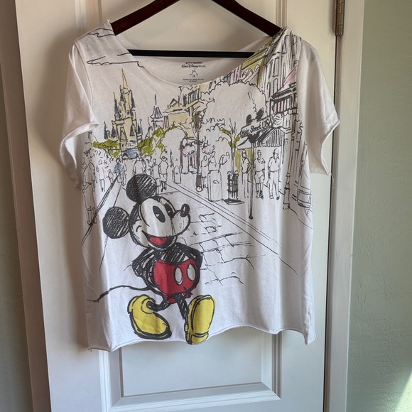 Disney Tops - Disney White Mickey Mouse Sketch Tee